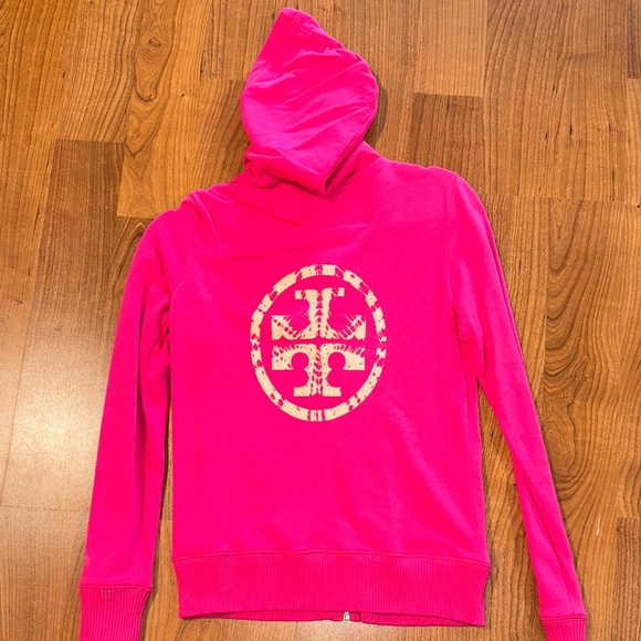 Tory Burch Bright Pink Hoodie - Picture 1 of 6